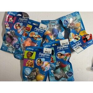 Complete set (12) DISNEY JIGGLIES Squeezy Stretchy New Sealed Mickey Minnie Pooh